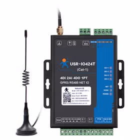 有人(LonHand) 4路网络IO远程控制器以太网RS485模拟量采集支持Modbus功能IO424T 支持cat-1网络(电压版)USR-IO424T-CAT1