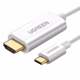 绿联UGREEN Type-C转HDMI转接线 60824 白色 1m