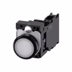 西门子 发光按钮,22mm,圆形,塑料,白色,按钮,平,键控式,1NO+1NC,AC/DC24V,弹簧型端子连接,带激光标记；3SU11020AB603FA0ZY12