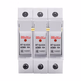 德力西电气 圆筒形帽熔断器带灯底座；RT18-63X 3P 座