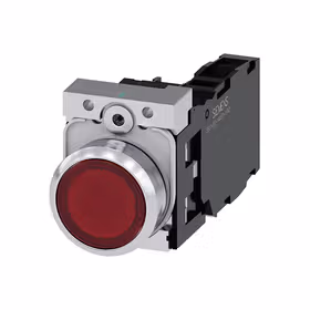 西门子 发光按钮,22mm,圆形,金属,高光,红色,按钮,平,键控式,1NO+1NC,AC110V,螺栓型端子连接；3SU11530AB201FA0