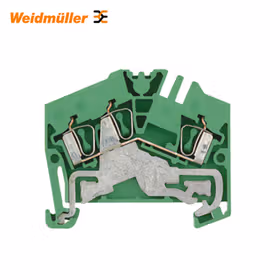 魏德米勒 Z系列,接地型接线端子,额定横截面:2.5mm,弹片联接,绿/黄；ZPE 2.5-2/3AN