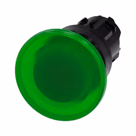 西门子 发光蘑菇头推拉开关,22mm,圆形,塑料,绿色,40mm,键控式；3SU10011BD400AA0
