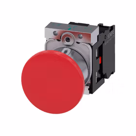 西门子 蘑菇头推拉开关,22mm,金属,高光,红色,40mm,锁定,拉动释放机构,1NC,螺栓型端子连接,带激光标记；3SU11501BA201CA0ZY11