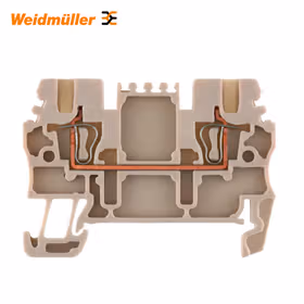 魏德米勒 直通型接线端子,弹片联接,1.5mm,500V,17.5A,深褐；ZDU 1.5