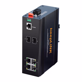 keepLINK KP-9000-75-2GX4GT/M  工业级管理型千兆2光4电工业交换机导轨式