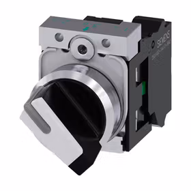 西门子 转换开关,22mm,圆形,金属,高光,白色,旋钮开关,短柄,2个开关位置O-I,锁定,1S,弹簧型接口；3SU11502BF603BA0