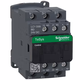 施耐德电气 国产TeSys D系列三极交流接触器 直流线圈,9A,24VDC,21个/箱；LC1D09BDC