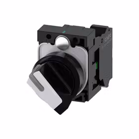 西门子 转换开关,22mm,圆形,塑料,白色,旋钮开关,短柄,2个开关位置O-I,锁定,1S,弹簧型端子连接,带激光标记；3SU11002BF603BA0ZY12