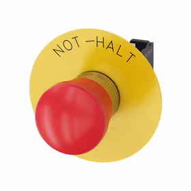 西门子 蘑菇头急停按钮,22mm,金属,高光,红色,40mm,强制锁定,拉动释放机构,带黄色名称牌支架,标记：急停,1NC,笼卡式连接；3SU11501HA203CH0