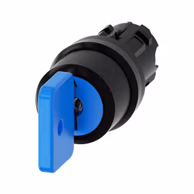 西门子 钥匙开关O.M.R,22mm,塑料,锁芯型号73038,蓝色,附带2把钥匙,3个开关位置,锁定,拔出钥匙O；3SU10004GL010AA0