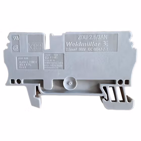 魏德米勒 直通型接线端子,弹片联接,2.5mm,800V,24A,深褐；ZDU 2.5/3AN