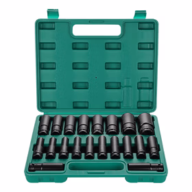 绿林（GREENER）电动扳手套筒套装 六角加长风炮套筒头套头 20件8-32mm套筒全套