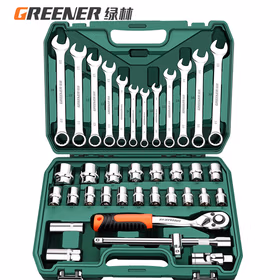 绿林绿林专业汽修套装套筒套装棘轮快速扳手修车汽车修理五金工具