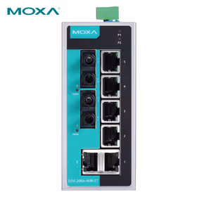 Moxa 8口非网管百兆工业以太网交换机含两个多模光口；EDS-208A-MM-ST