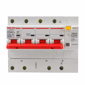 德力西电气 漏电微型断路器；DZ47LE-125 4P li(D) 100A