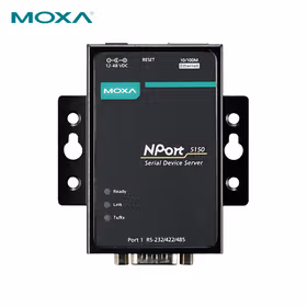 Moxa 1口RS-232/422/485串口设备联网服务器，0 ~ 55 &deg;C工作温度；NPort 5150